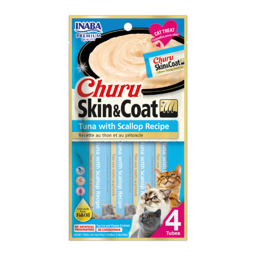 CHURU SKIN COAT TUNA WITH SCALLOP RECIPE CAT (BOLSA X 4 UND)
