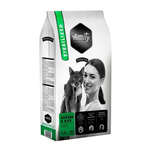 AMITY - PREMIUM STERILIZED CATS CHICKEN & RICE 1,5 KG