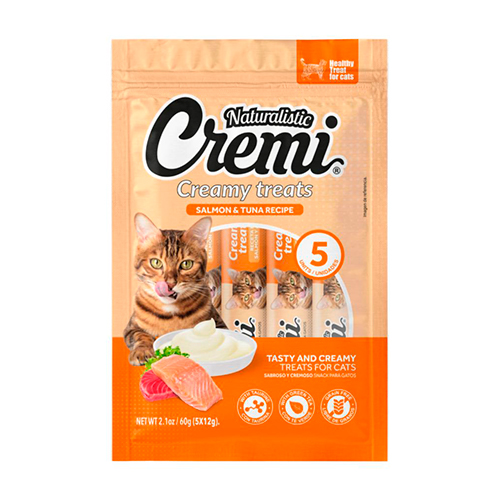 CREMI - CREAMY TREATS SALMON WITH TUNA RECIPE, 60g (5x12g)