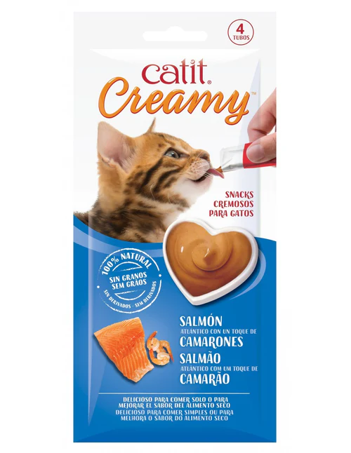 CAT IT CREAMY SALMON CON CAMARONES 4X10 GR (44453)