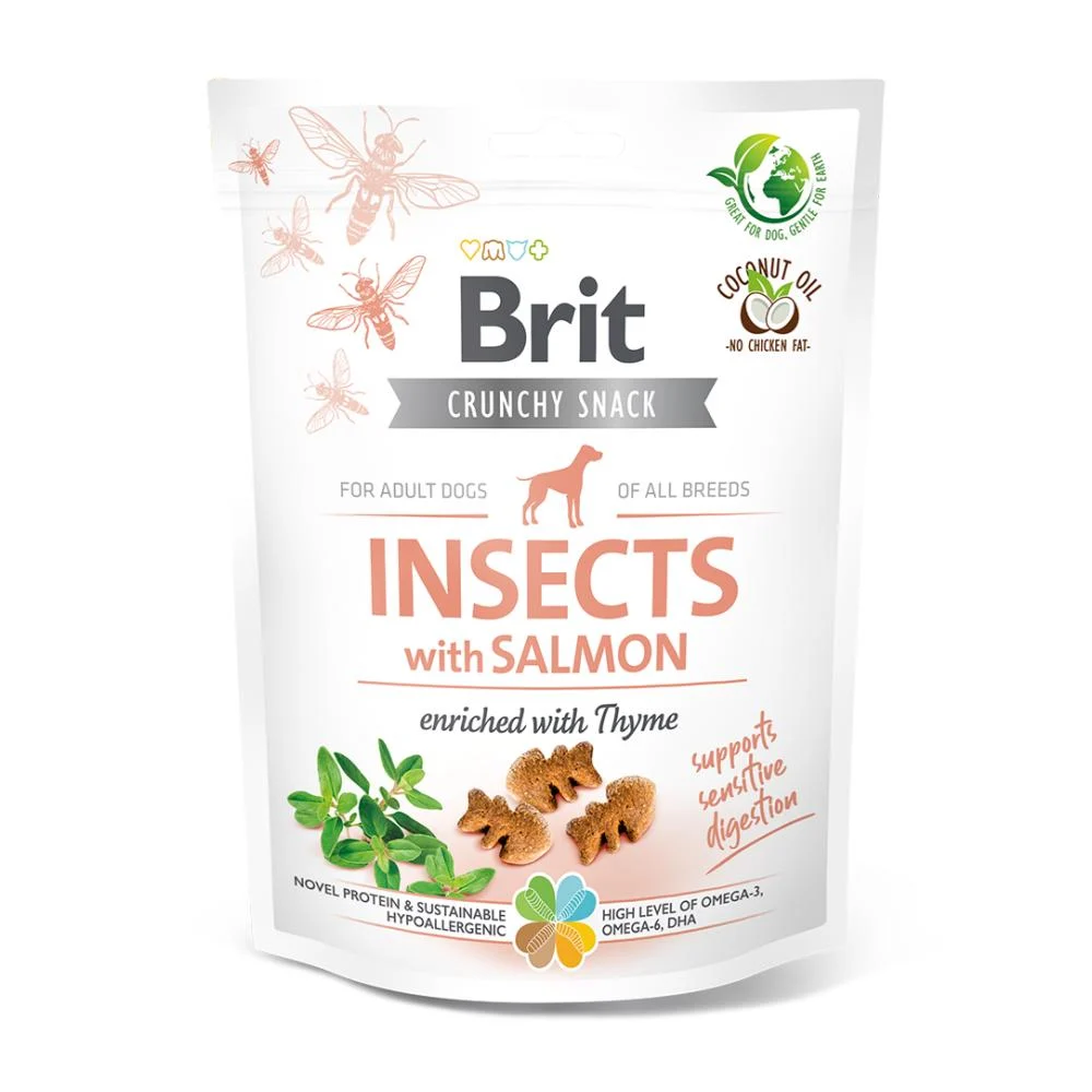 BRIT CRUNCHY SNACK INSECTS WITH SALMON 200 GR