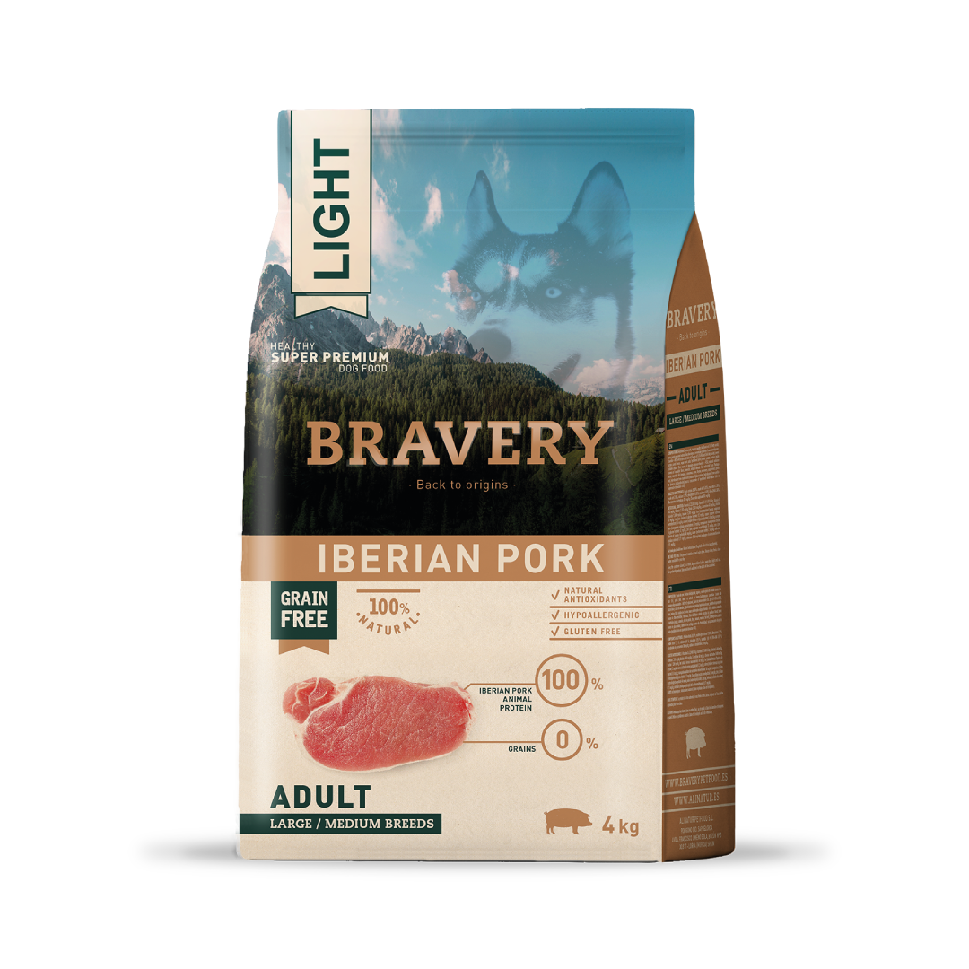 BRAVERY - LIGHT IBERIAN PORK ADULT LARGE/MEDIUM BREEDS 4 KG